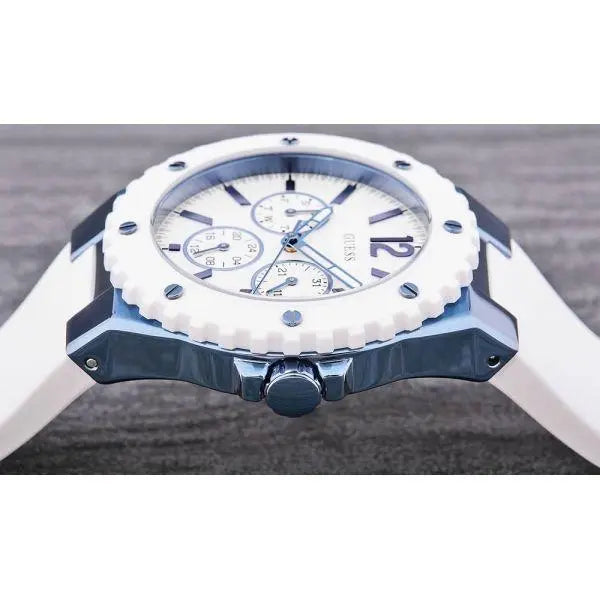  Shop Authentic Guess Overdrive Chronograph White Dial White Rubber Strap Watch for Women - W0149L6 - Luxxuri
