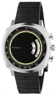  Shop Authentic Gucci Grip Chronograph Black Dial Black Rubber Strap Watch For Men - YA157301 - Luxxuri