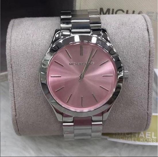  Shop Authentic Michael Kors Slim Runway Quartz Pink Dial Silver Steel Strap Watch For Women - MK3380 - Luxxuri