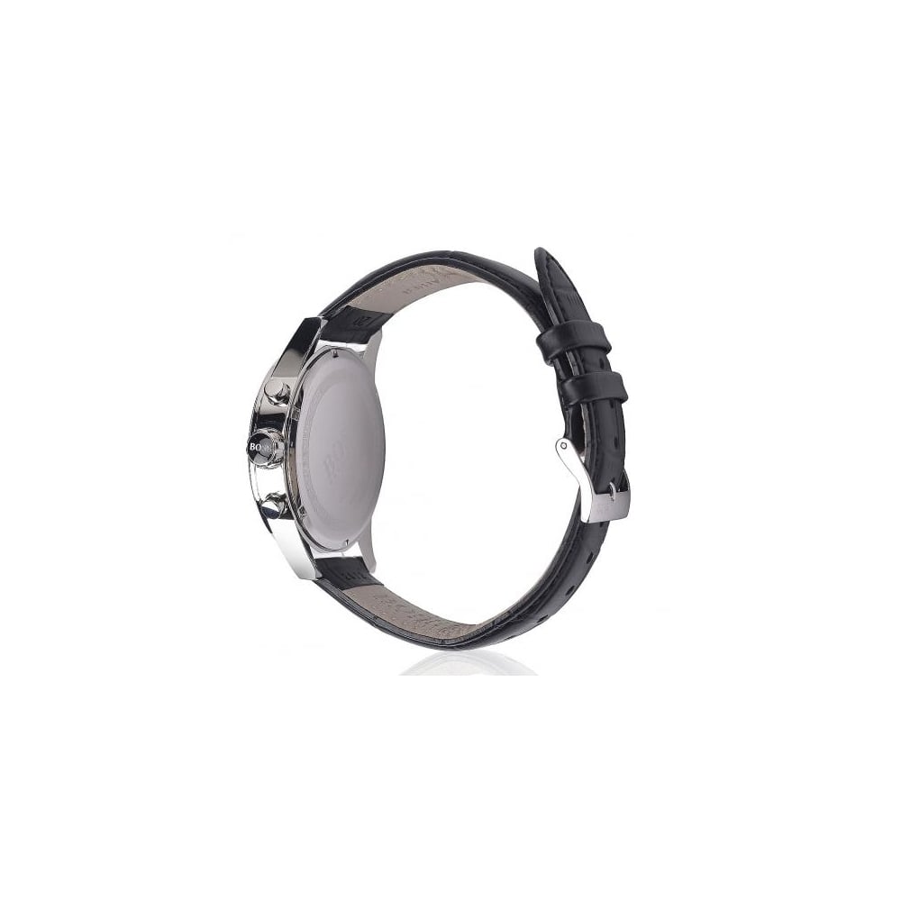  Shop Authentic Hugo Boss Jet Silver Dial Black Leather Strap Watch for Men - 1513282 - Luxxuri