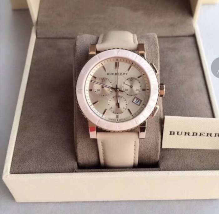  Shop Authentic Burberry City Chronograph White Dial White Leather Strap Watch For Women - BU9701 - Luxxuri