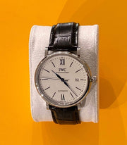  Shop Authentic IWC Portofino Automatic '150 Years' Edition Automatic White Dial Black Leather Strap Watch for Men - IW356519 - Luxxuri