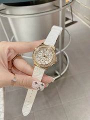  Shop Authentic Guess Crown Jewel Multifunction Diamonds White Dial White Leather Strap Watch for Women - GW0411L1 - Luxxuri