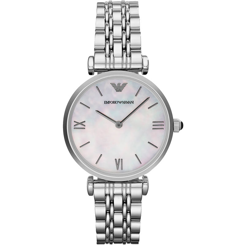  Shop Authentic Emporio Armani T Bar Mother of Pearl Dial Steel Strap Watch For Women - AR1682 - Luxxuri