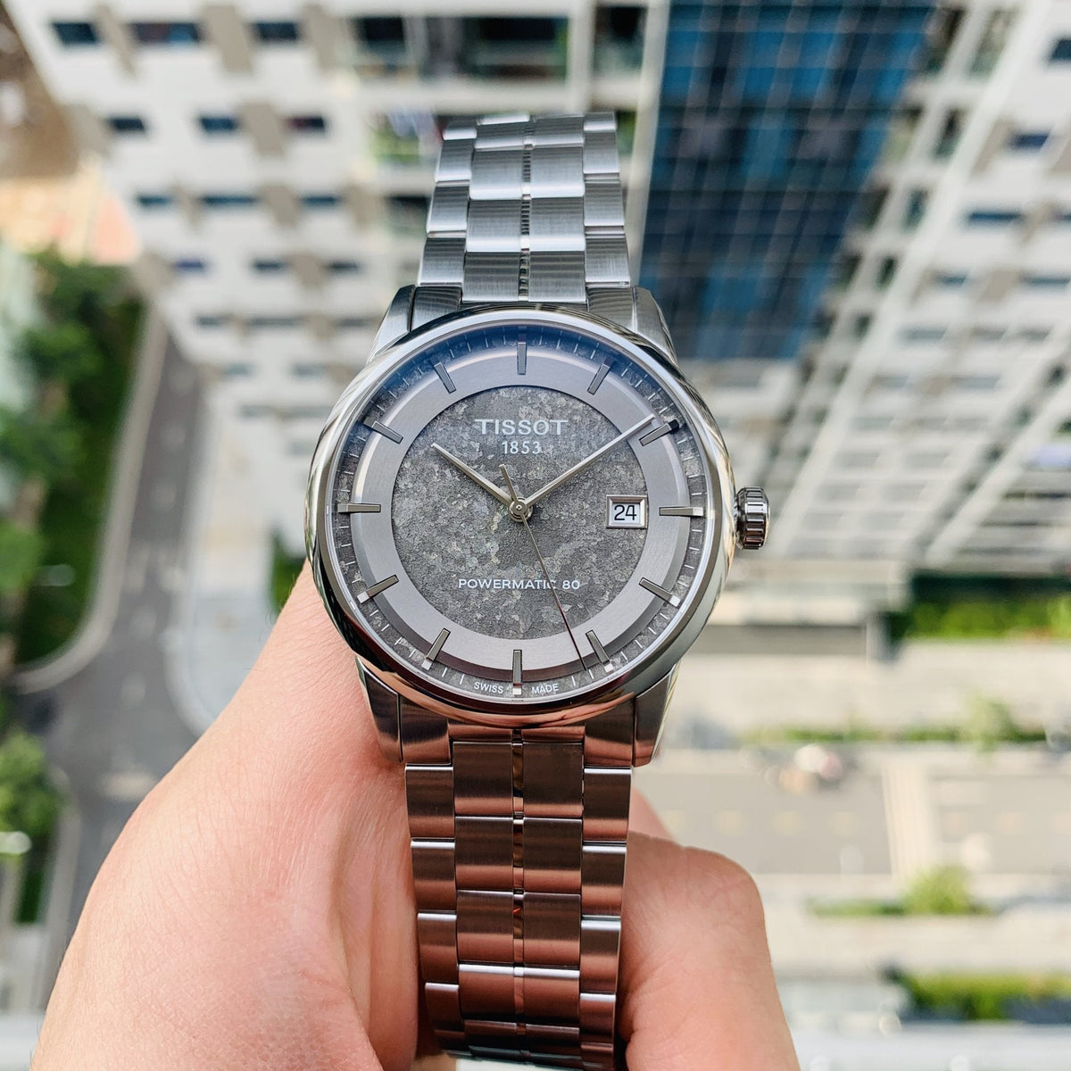  Shop Authentic Tissot Luxury Powermatic 80 Anthracite Grey Dial Silver Steel Strap Watch For Men - T086.407.11.061.10 - Luxxuri