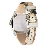  Shop Authentic Burberry The City White Dial Beige Leather Strap Watch for Women - BU9132 - Luxxuri