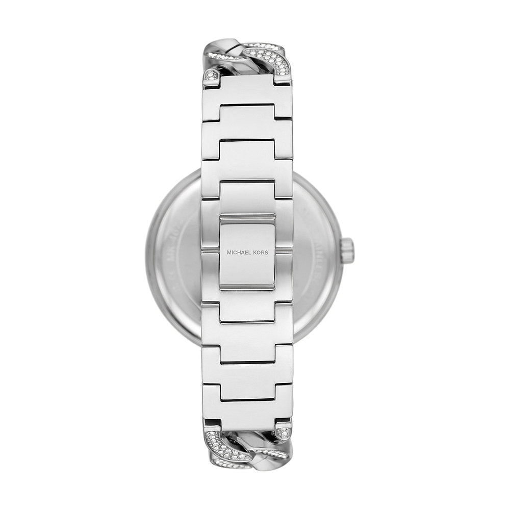  Shop Authentic Michael Kors Catelyn Quartz Crystals Silver Dial Silver Steel Strap Watch For Women - MK4675 - Luxxuri