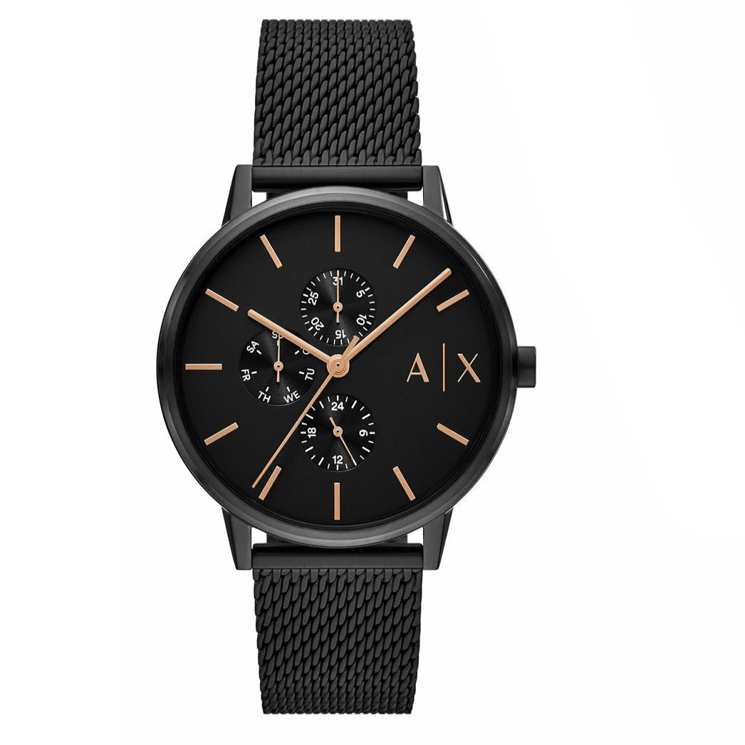  Shop Authentic Armani Exchange Cayde Chronograph Black Dial Black Mesh Strap Watch For Men - AX2716 - Luxxuri