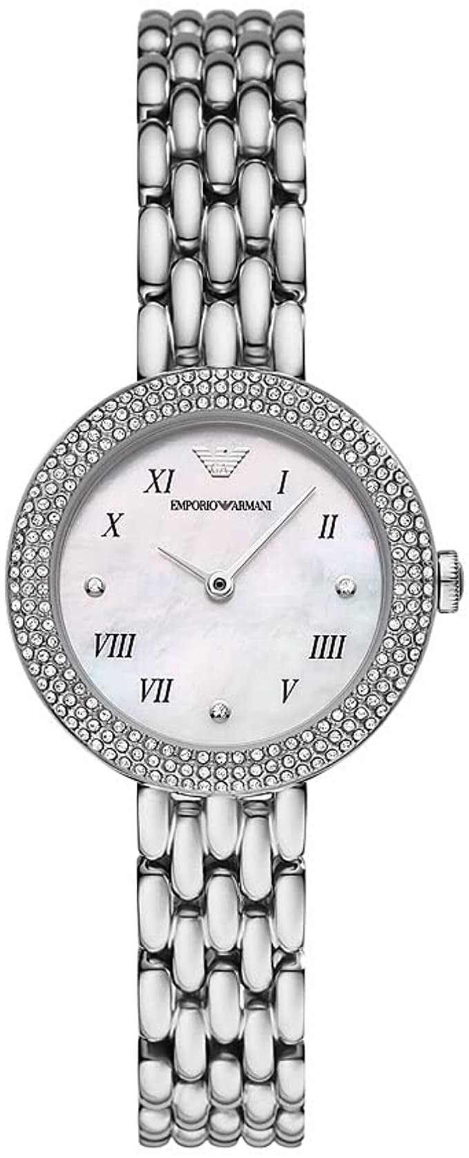  Shop Authentic Emporio Armani Rosa Quartz White Dial Silver Steel Strap Watch For Women - AR11354 - Luxxuri