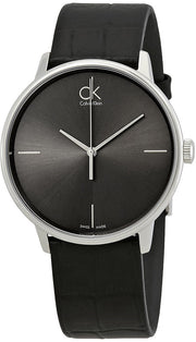  Shop Authentic Calvin Klein Accent Black Dial Black Leather Strap Watch for Men - K2Y2X1C3 - Luxxuri