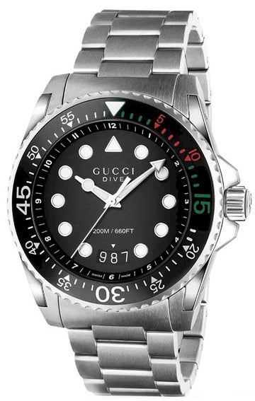  Shop Authentic Gucci Dive Snake Black Dial Silver Steel Strap Watch For Men - YA136218 - Luxxuri