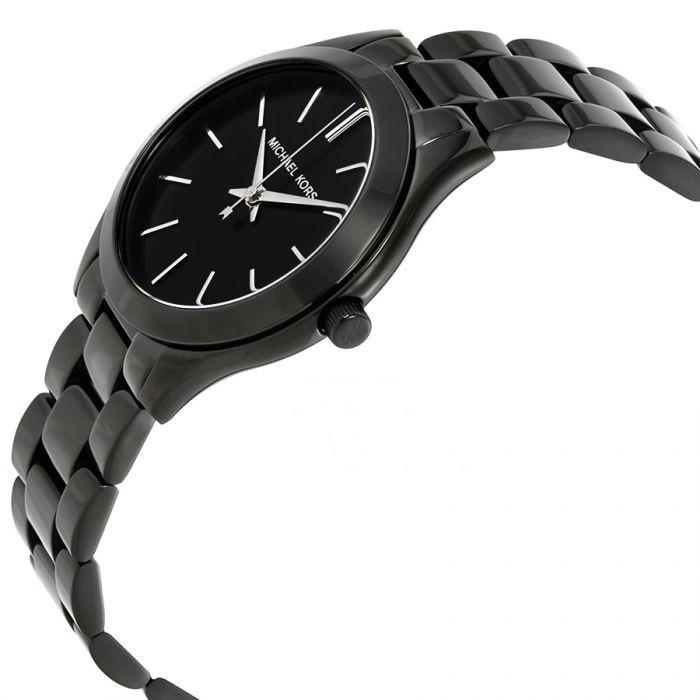  Shop Authentic Michael Kors Mini Slim Runway Black Dial Black Steel Strap Watch for Women - MK3587 - Luxxuri