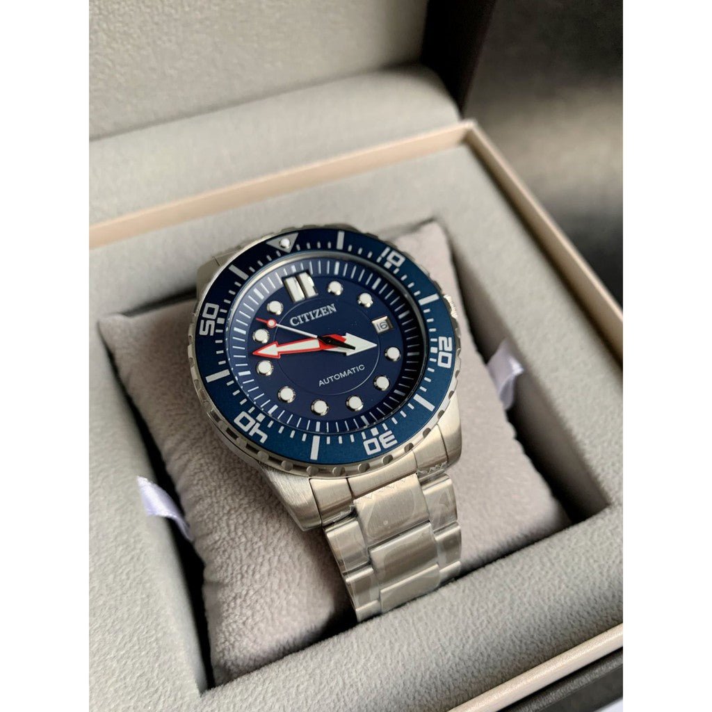  Shop Authentic Citizen Promaster Mechanical Blue Dial Silver Steel Strap Watch For Men - NJ0121-89L - Luxxuri