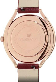  Shop Authentic Swarovski Crystalline Aura Red Dial Red Leather Strap Watch for Women - 5558637 - Luxxuri