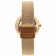  Shop Authentic Fossil Jacqueline Three-Hand White Dial Rose Gold Mesh Bracelet Watch for Women - ES4534 - Luxxuri