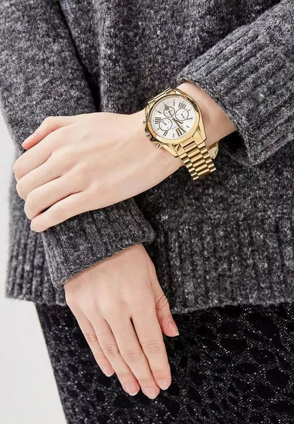  Shop Authentic Michael Kors Bradshaw Chronograph White Dial Gold Steel Strap Watch For Women - MK6266 - Luxxuri