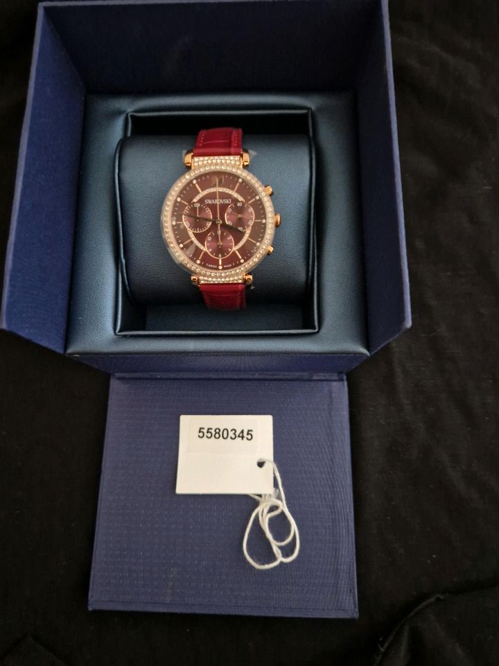  Shop Authentic Swarovski Passage Chrono Red Dial Red Leather Strap Watch for Women - 5580345 - Luxxuri