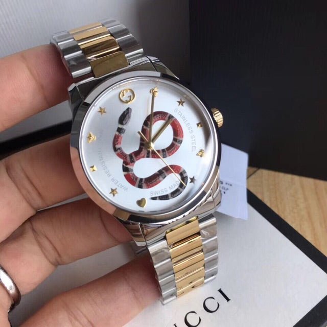  Shop Authentic Gucci G Timeless Quartz Silver Dial Silver Steel Strap Watch For Women - YA1264075 - Luxxuri