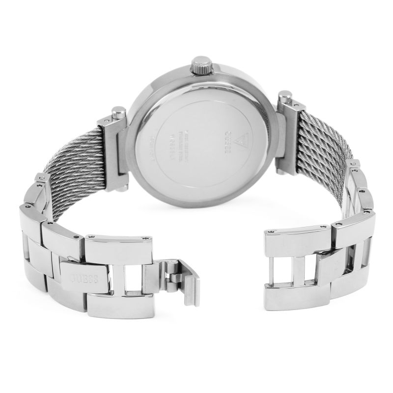  Shop Authentic Guess Soho Silver DIal Stainless Steel Mesh Bracelet Watch For Women - W0638L1 - Luxxuri