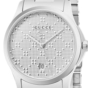 Shop Authentic Gucci G Timeless Quartz Silver Dial Silver Steel Strap Watch For Women - YA126459 - Luxxuri