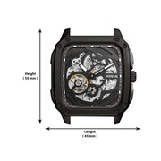  Shop Authentic Fossil Inscription Automatic Skeleton Black Dial Black Steel Strap Watch for Men - BQ2574 - Luxxuri