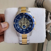  Shop Authentic Fossil Grant Sport Automatic Skeleton Blue Dial Two Tone Steel Strap Watch for Men - ME3141 - Luxxuri