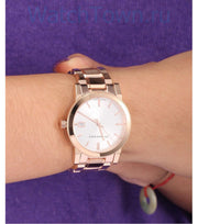  Shop Authentic Burberry The City White Dial Rose Gold Steel Strap Watch for Women - BU9104 - Luxxuri