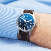  Shop Authentic IWC Pilot's Mark XVIII Le Petit Prince Blue Dial Brown Leather Strap Watch for Men - IW327004 - Luxxuri