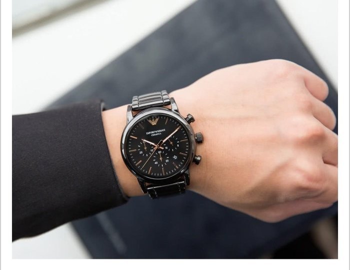  Shop Authentic Emporio Armani Luigi Ceramic Chronograph Black Dial Black Strap Watch For Men - AR1509 - Luxxuri