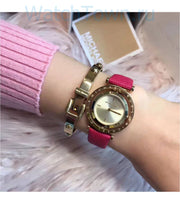  Shop Authentic Michael Kors Averi Gold Dial Pink Leather Strap Watch for Women - MK2525 - Luxxuri