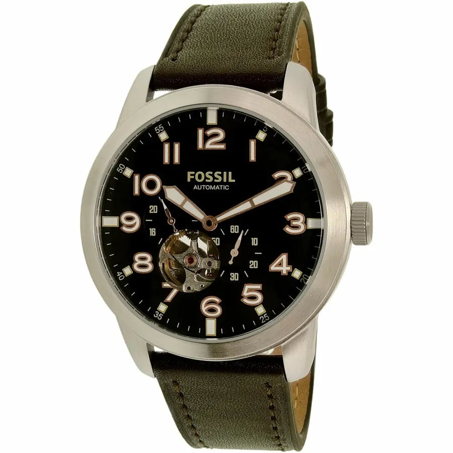  Shop Authentic Fossil Pilot 54 Automatic Black Dial Brown Leather Strap Watch for Men - ME3118 - Luxxuri
