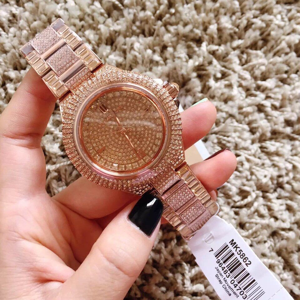  Shop Authentic Michael Kors Camille Crystal Rose Gold Dial Rose Gold Steel Strap Watch for Women - MK5862 - Luxxuri