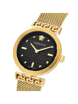  Shop Authentic Versace Meander Black Dial Gold Mesh Bracelet Watch for Women - VELW00720 - Luxxuri