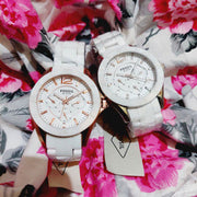  Shop Authentic Fossil Ceramic Multifunction White Dial White Steel Strap Watch for Women - CE1006 - Luxxuri