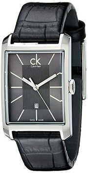  Shop Authentic Calvin Klein Window Black Dial Black Leather Strap Watch for Men - K2M23107 - Luxxuri