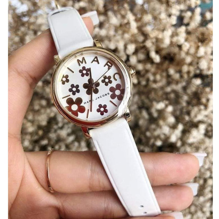 Shop Authentic Marc Jacobs Roxy White Dial White Leather Strap Watch for Women - MJ1607 - Luxxuri
