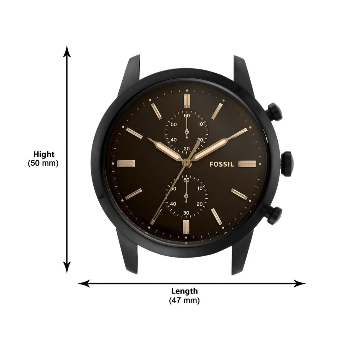  Shop Authentic Fossil Goodwin Chronograph Black Dial Black Leather Strap Watch for Men - FS5585 - Luxxuri
