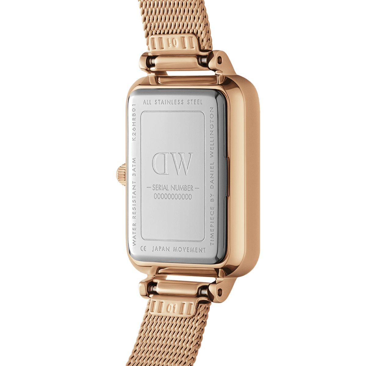  Shop Authentic Daniel Wellington Quadro Melrose Black Dial Rose Gold Mesh Bracelet Watch For Women - DW00100432 - Luxxuri