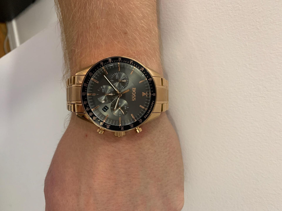  Shop Authentic Hugo Boss Trophy Grey Dial Rose Gold Steel Strap Watch for Men - 1513632 - Luxxuri