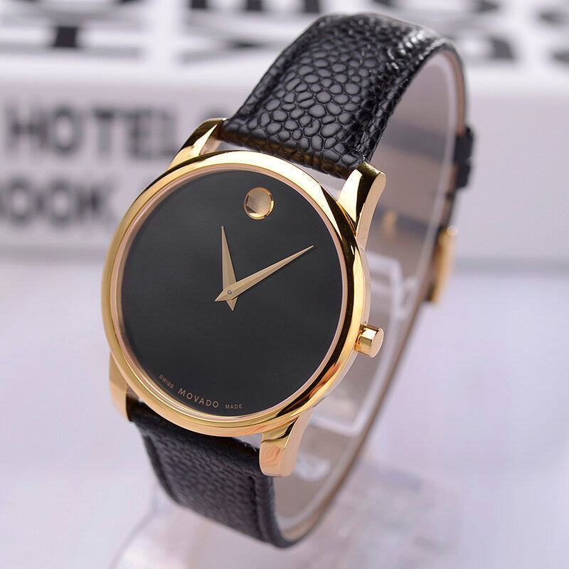  Shop Authentic Movado Museum Classic Black Dial Black Leather Strap Watch For Women - 0607016 - Luxxuri