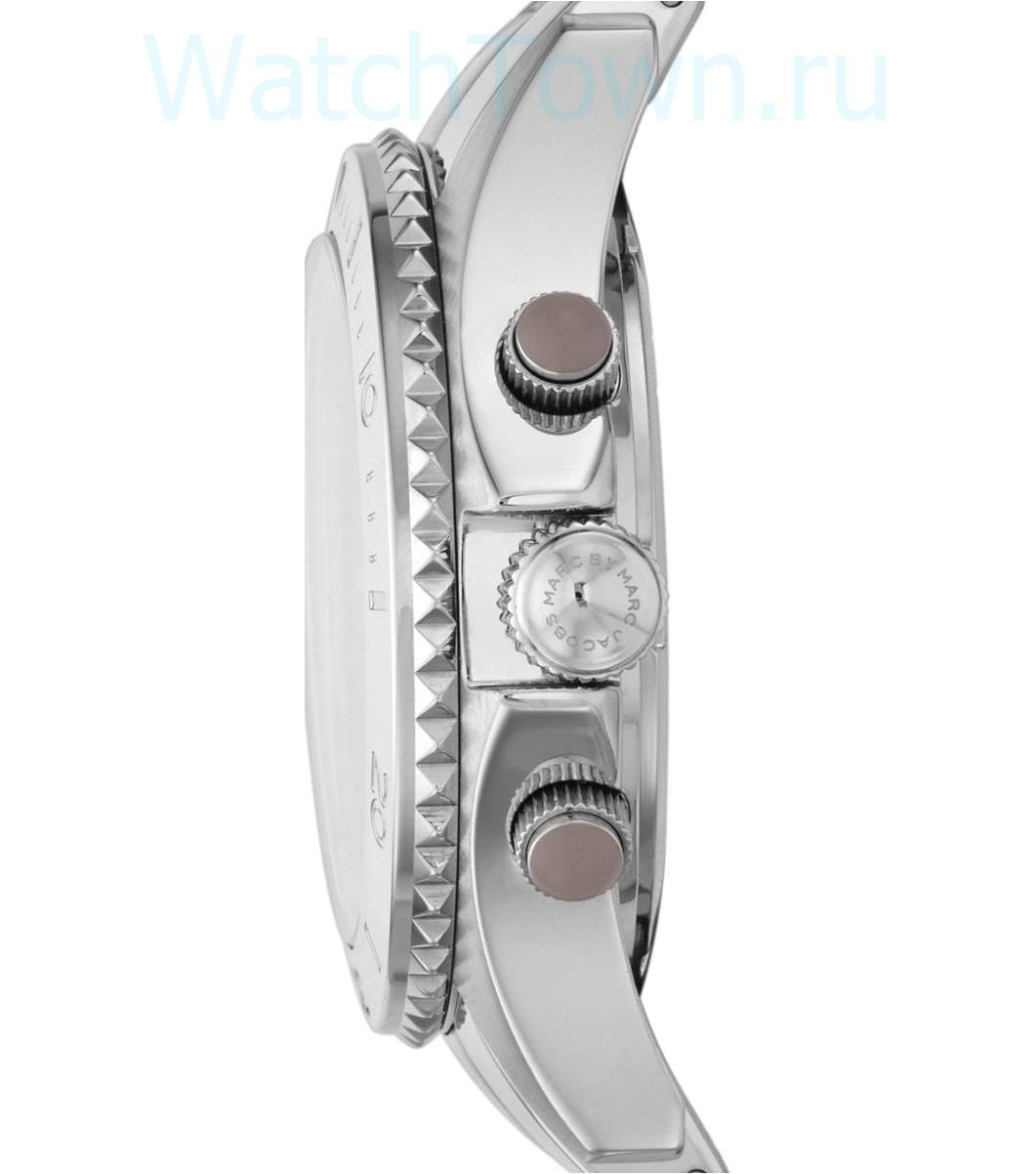  Shop Authentic Marc Jacobs Rock Chronograph Mother of Pearl Grey Dial Silver Steel Strap Watch for Women - MBM3250 - Luxxuri