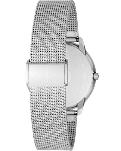  Shop Authentic Calvin Klein Minimal Silver Dial Silver Mesh Bracelet Watch for Men - K3M211Y6 - Luxxuri