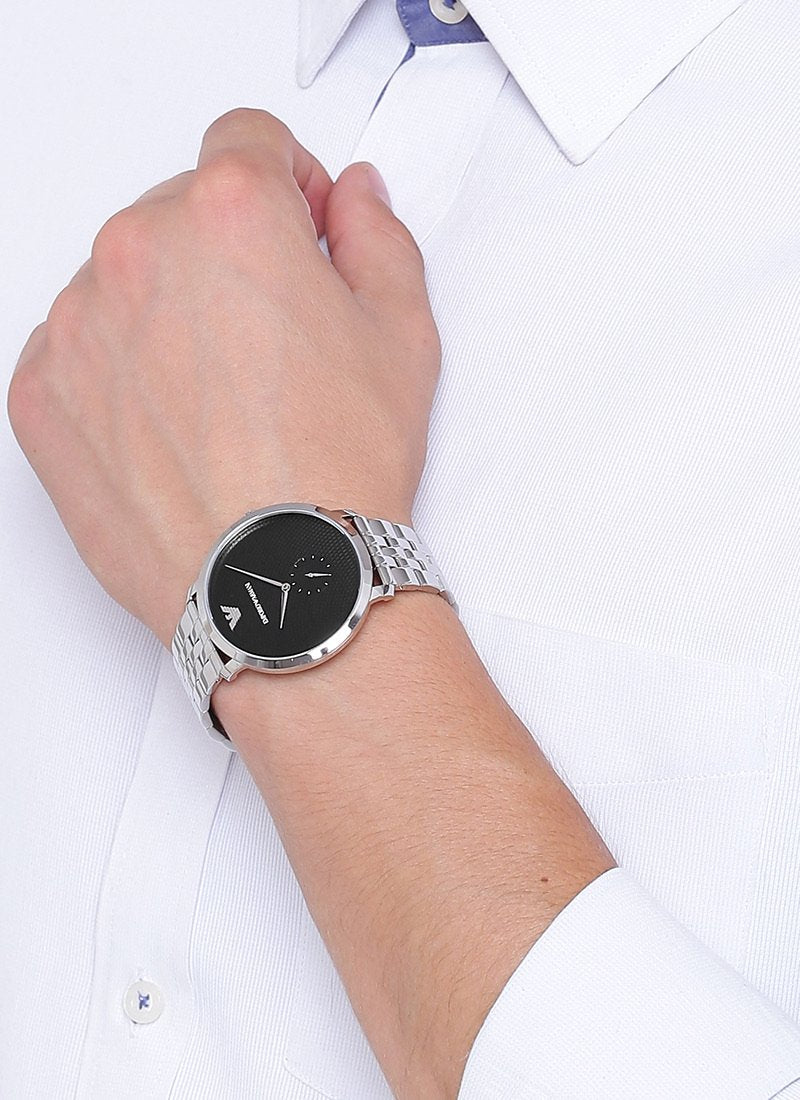  Shop Authentic Emporio Armani Classic Quartz Black Dial Silver Steel Strap Watch For Men - AR11161 - Luxxuri