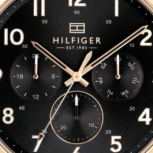  Shop Authentic Tommy Hilfiger Daniel Black Dial Brown Leather Strap Watch for Men - 1710379 - Luxxuri