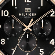  Shop Authentic Tommy Hilfiger Daniel Black Dial Brown Leather Strap Watch for Men - 1710379 - Luxxuri