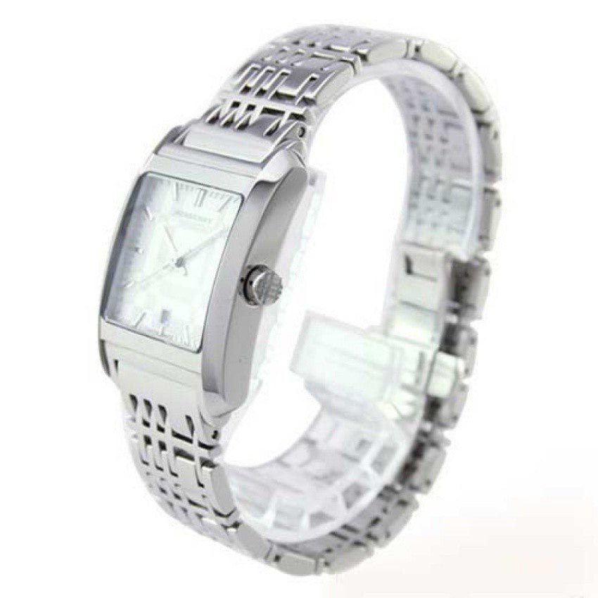  Shop Authentic Burberry Nova Check Square White Dial Silver Steel Strap Watch for Women - BU1572 - Luxxuri