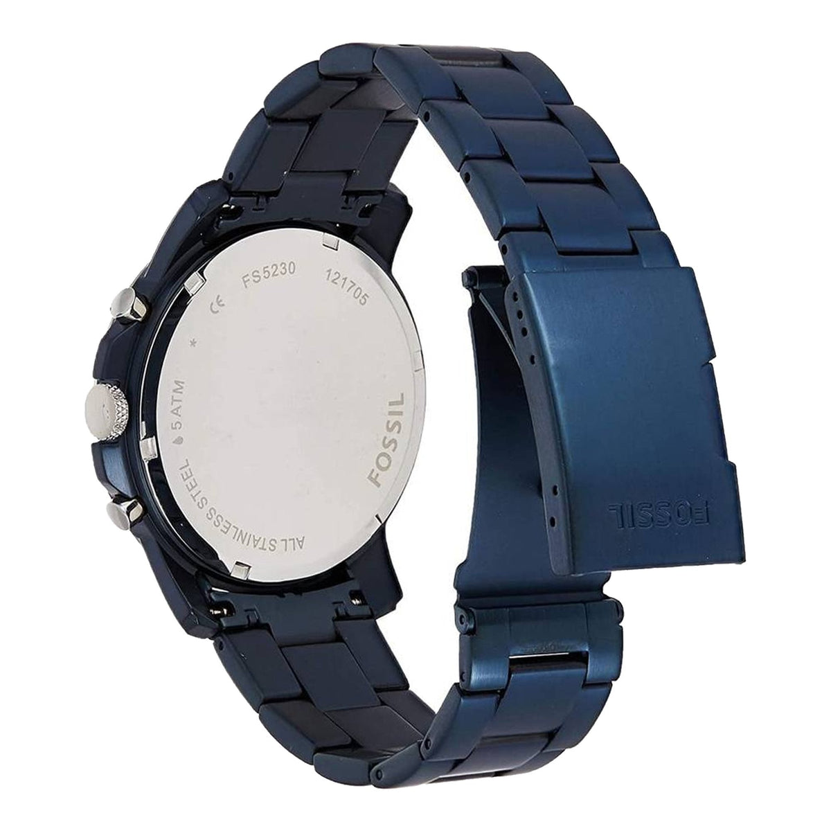  Shop Authentic Fossil Grant Chronograph Blue Dial Blue Steel Strap Watch for Men - FS5230 - Luxxuri