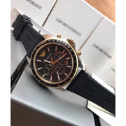 Shop Authentic Emporio Armani Sigma Chronograph lack Dial Black Rubber Strap Watch For Men - AR80003 - Luxxuri