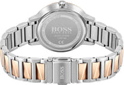  Shop Authentic Hugo Boss Signature Silver Dial Two Tone Steel Strap Watch for Women - 1502567 - Luxxuri