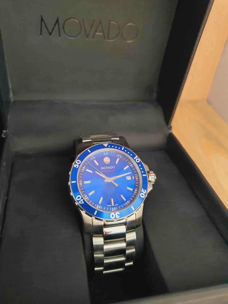  Shop Authentic Movado Series 800 Blue Dial Silver Steel Strap Watch For Men - 2600137 - Luxxuri